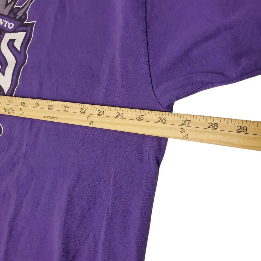Vintage SACRAMENTO KINGS Shirt Adult 2XL Purple BIG LOGO REEBOK NBA Basketball